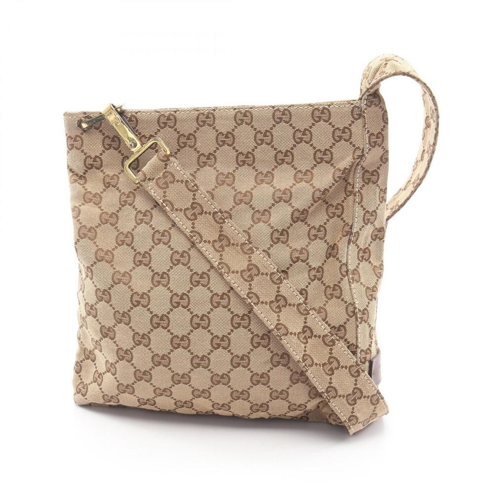 Gucci Abbey GG Canvas Shoulder Bag Tan Brown